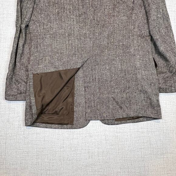 Towncraft Vintage Tweed Blazer Men's 40R 100% Silk Black White Herringbone - Picture 9 of 9